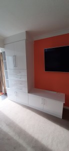high gloss white p v c lounge unit
